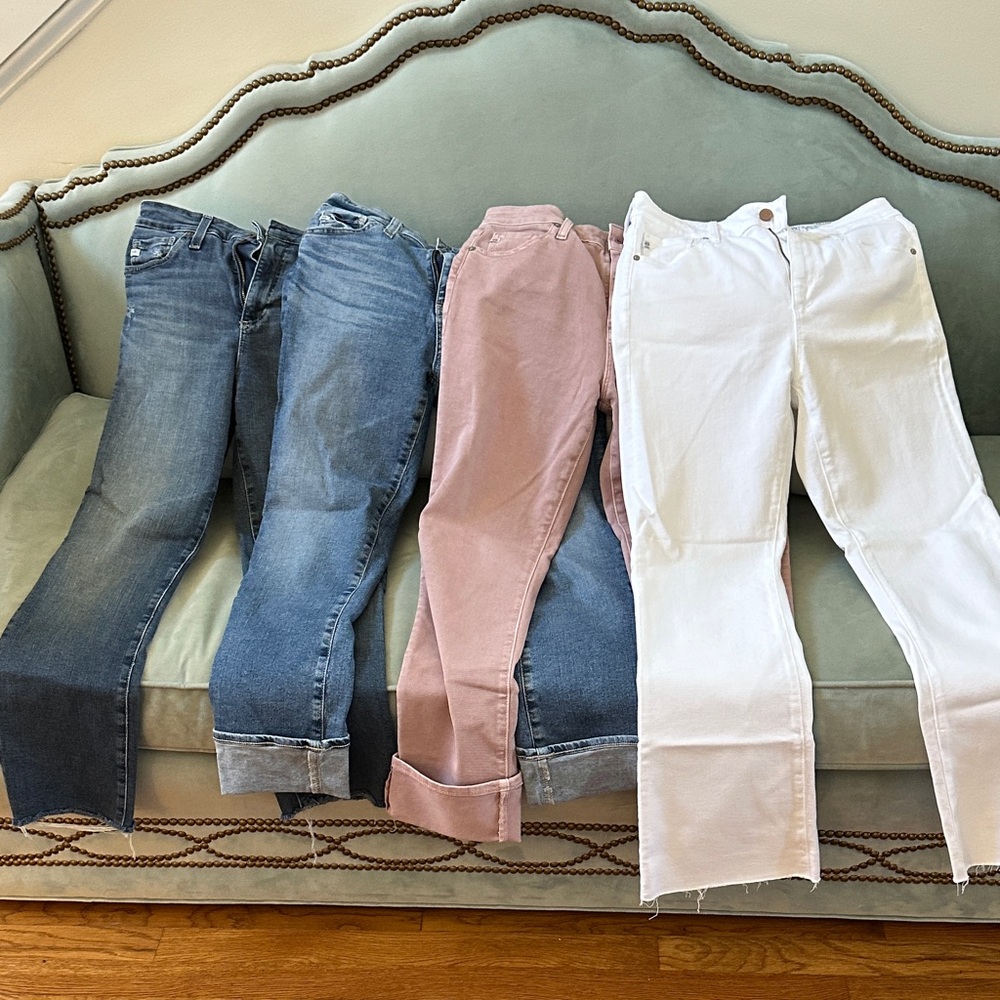 Lot of FOUR pairs of AG denim, size 28